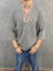 Oversize Bohem Fakir Kol Pamuk Keten Antrasit Tshirt 1