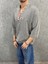 Oversize Bohem Fakir Kol Pamuk Keten Antrasit Tshirt 2