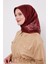 Bordo Kenar Benekli Twill Ipek Eşarp 1