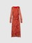 Sisley Desenli Slim Fit Tüllü Uzun Kollu Elbise Kadın Lacivert Elbise - 323A4XAFLV04E 5