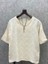 Oversize Geometry Desenli Pamuk Keten T-Shirt 1