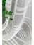 Emes Tül Perde Kırık Beyaz Simli Şeritli Modern Tasarım 350 x 180 cm Salon Kullanımı İçin 3