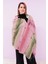 El Dokuması Yünlü Şal 65 x 205 cm - Pembe-Yeşil 1
