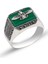 Zümrüt Taşlı Ahura Mazda Model 925 Ayar Gümüş Markazit Unisex Yüzük 201024245 1