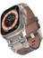 Apple Ile Uyumlu Watch 42MM KRD-114 Metal Başlıklı Suni Deri Kordon Koyu Kahve 1