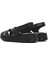 Kadın Siyah Kalın Tabanlı Deri Comfort Sandalet 25SFD321314 5