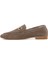 Kadın Vizon Tokalı Süet Deri Loafer 25SFD351610 2