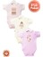 Unisex Bebek %100 Organik Pamuklu Bohem Baskılı 3-6-9-12 Ay 3lü Kısa Kollu Bebek Body Zıbın 1