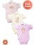 Unisex Bebek %100 Organik Pamuklu Dream Baskılı 3-6-9-12 Ay 3lü Kısa Kollu Bebek Body Zıbın 1