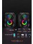 Bilgisayar Hoparlörü LED Işıklı Rgb Laptop Pc Uyumlu 1+1 Speaker 1