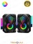 Bilgisayar Hoparlörü LED Işıklı Rgb Laptop Pc Uyumlu 1+1 Speaker 3