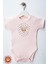 Kız Bebek %100 Organik Pamuklu Love Baskılı 3-6-9-12 Ay 3lü Kısa Kollu Bebek Body Zıbın 4