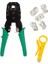 RJ11 Rj9 Jack Telefon Data Kablosu Sıkma Çakma Pensesi + Kablo Soyucusu +100 Adet RJ45 Jack Set 1