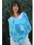 %100 Krep Ipek Batik Fular 40X160 cm - Mavi 2