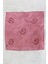 %100 Saf Ipek El Boyama Kare Fular - 55 x 55 Tasarım - Pembe 2