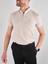 Triko Yaka Fermuarlı Polo Bej Erkek Tshirt 1
