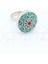 Turkuaz ve Mercan Taşlı Gümüş Renk El Yapımı Otantik Nepal Yüzük 1