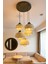 Modern 5'li Avize Beton Dokulu - Salon ve Oturma Odası Için Şık Tasarım (Rustik Ampul Hediyeli) 2