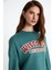 Apollanıa Kadın Pamuk Yuvarlak Yaka Petrol Yeşili Sweatshirt 4