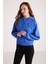 Kennedy Kadın Içi Polarlı Yumuşacık 3 Iplik Kapüşonlu Biye Detaylı Comfort Fit Mavi Sweatshirt 3