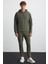 Gogh Erkek Pamuklu Kapüşonlu Sırt Baskı Detaylı Relaxed Fit Haki Sweatshirt 5