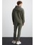 Gogh Erkek Pamuklu Kapüşonlu Sırt Baskı Detaylı Relaxed Fit Haki Sweatshirt 6