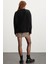 Allys Kadın Bisiklet Yaka Oversize Basic Siyah Sweatshirt 5