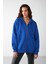 Alena Basic Oversize Lacivert Tekli Sweatshirt 1