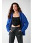 Alena Basic Oversize Lacivert Tekli Sweatshirt 3