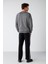 Flow Erkek Yumuşacık Kumaşlı Regular Fit Yuvarlak Yakalı Baskılı Gri Sweatshirt 4