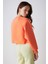 Clara Kadın Hafif Dökümlü Yakası Dantelli Askılı Büyük Beden Turuncu Sweatshirt 7