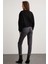 Nerea Bisiklet Yaka Şardonlu Bisiklet Yaka Siyah Siyah Sweatshirt 6