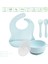 Silikon Beslenme Seti Silikon Vakumlu Kapaklı Mama Kasesi , Silikon Önlük, Çatal ve Kaşık /Buzmavisi 1