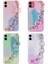 iPhone 12 Kılıf Simli Desenli El Askılı Tutacaklı Btbm Elsa Silikon Kapak-Yeşil 2