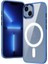 iPhone 13 Uyumlu Wireless Şarj Özellikli Btbm Krom Magsafe Silikon Kapak-Lavendery Gray 3