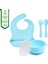 Silikon Beslenme Seti Vakumlu Silikon Mama Tabağı Ve Kasesi, Silikon Çatal Ve Kaşık, Bardak /mavi 5
