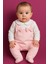 Fiyonklu Çıtçıtlı Kız Bebek Tulum Pembe 1