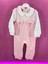 Fiyonklu Çıtçıtlı Kız Bebek Tulum Pembe 2