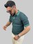 Erkek Slim Fit Çizgili Polo Yaka Petrol Yeşili Triko Tişört 3