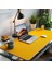 Mouse Pad Büyük Ölçü - Desk Mat Geniş Ebad - Masa Matı – 70 cm × 340 cm – Mustard Yellow Siyah XL Mouse Pad – PU Deri - Gamer Kaymaz Taban - Ofis Masa Aksesuar 1