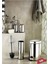 4 Lü Set Pedallı Çöp Kovası Wc Klozet Fırça Sabunluk Diş Fırçalık Seti 1