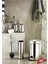 4 Lü Set Pedallı Çöp Kovası Wc Klozet Fırça Sabunluk Diş Fırçalık Seti 2