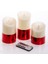 Home 3lü Kumandalı Kırmızı Ledli Mum Set 20 1