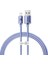 Crystal Shine, 2.4 A Usb-A & Lightning Data ve Şarj Kablosu, 1.2 Metre, Mor, ‎CAJY000005 1