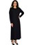 Kadın Siyah Uzun Kol Likralı Viskon Elbise BGL-ST04677 1