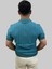 Erkek Çizgili Slim Fit Polo Yaka Mavi Triko Tişört 5