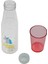 Renkli Bardaklı Desenli Sızdırmaz Kapaklı Su Şişesi Matara 600 ml Pembe 3