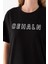 Kadın Bisiklet Yaka Baskılı Pamuklu T-Shirt Siyah - 925015 6