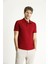 Slim Fit Dar Kesim Nakışlı Pamuk Polo Yaka Tişört 1