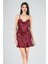Kısa Gecelik Degaje Bordo 7740 1